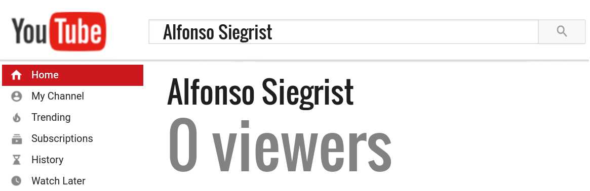 Alfonso Siegrist youtube subscribers