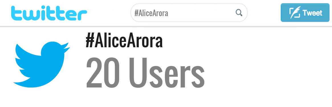 Alice Arora twitter account