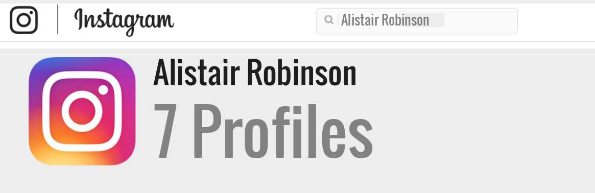 Alistair Robinson instagram account