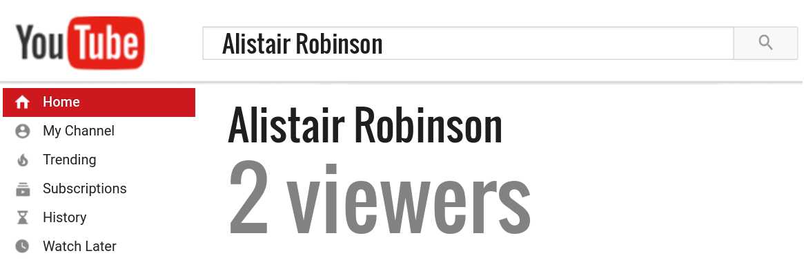 Alistair Robinson youtube subscribers