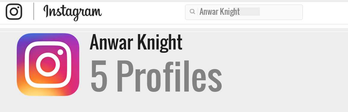Anwar Knight instagram account