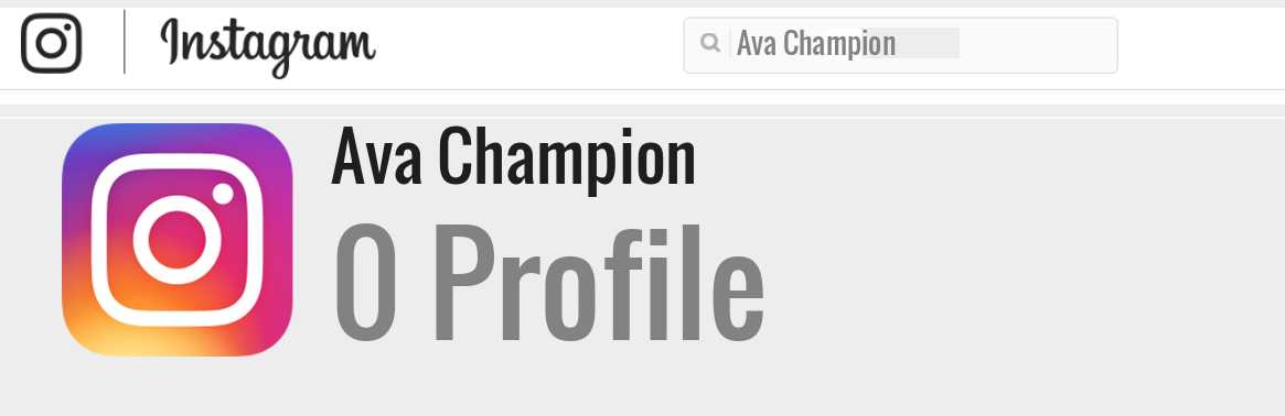 Ava Champion instagram account