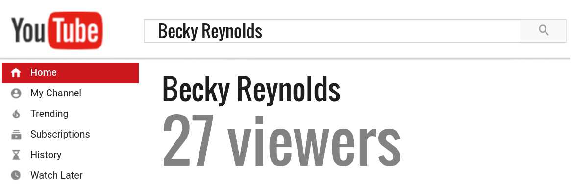 Becky Reynolds youtube subscribers