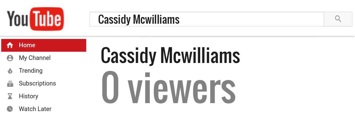 Cassidy Mcwilliams youtube subscribers