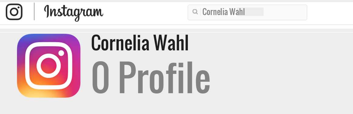 Cornelia Wahl instagram account