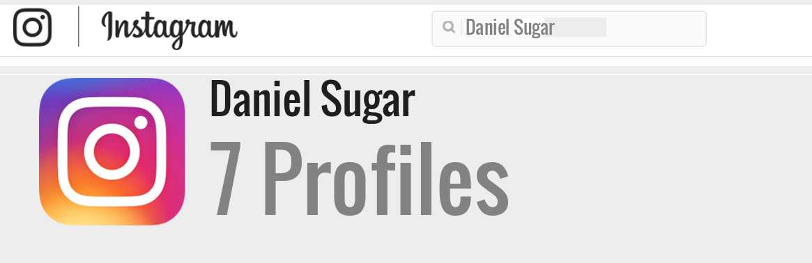 Daniel Sugar instagram account