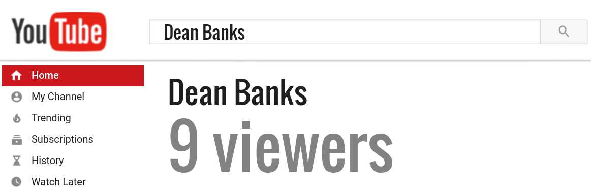 Dean Banks youtube subscribers
