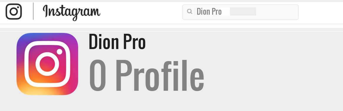 Dion Pro instagram account