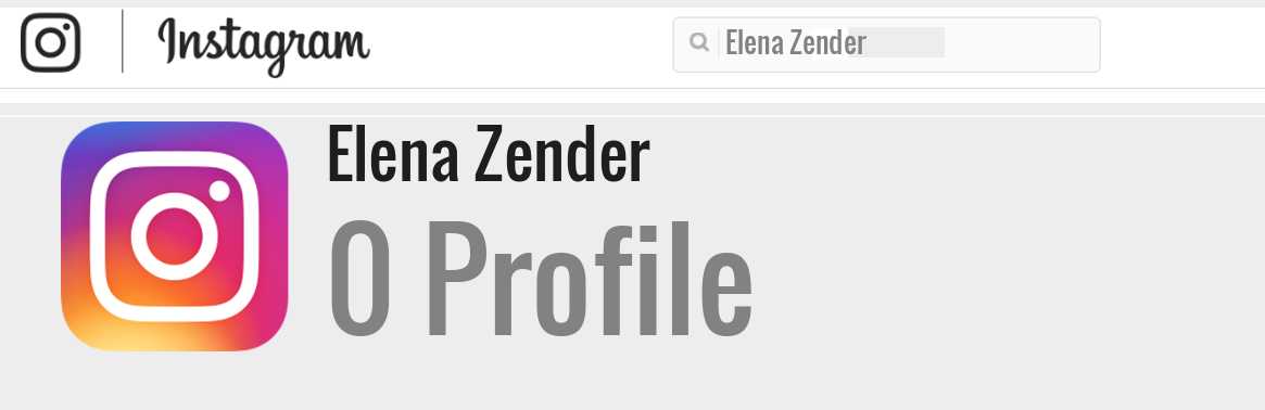 Elena Zender instagram account