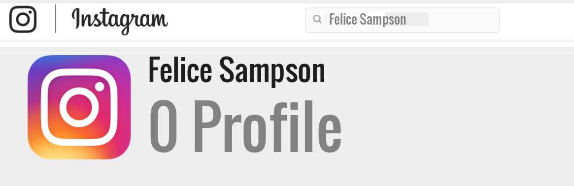 Felice Sampson instagram account