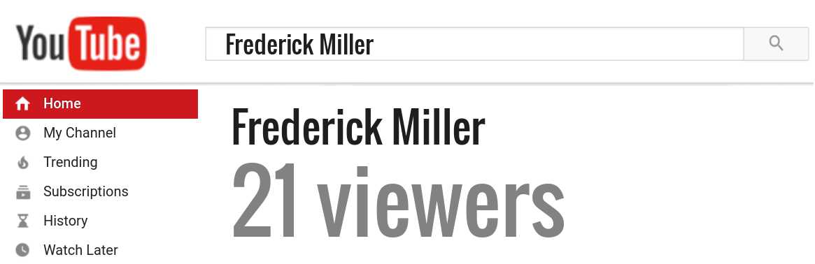 Frederick Miller youtube subscribers