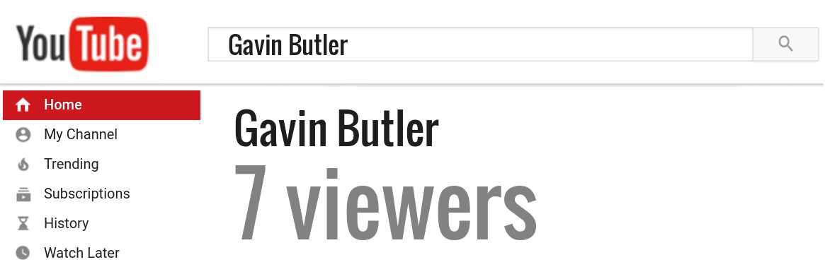 Gavin Butler youtube subscribers