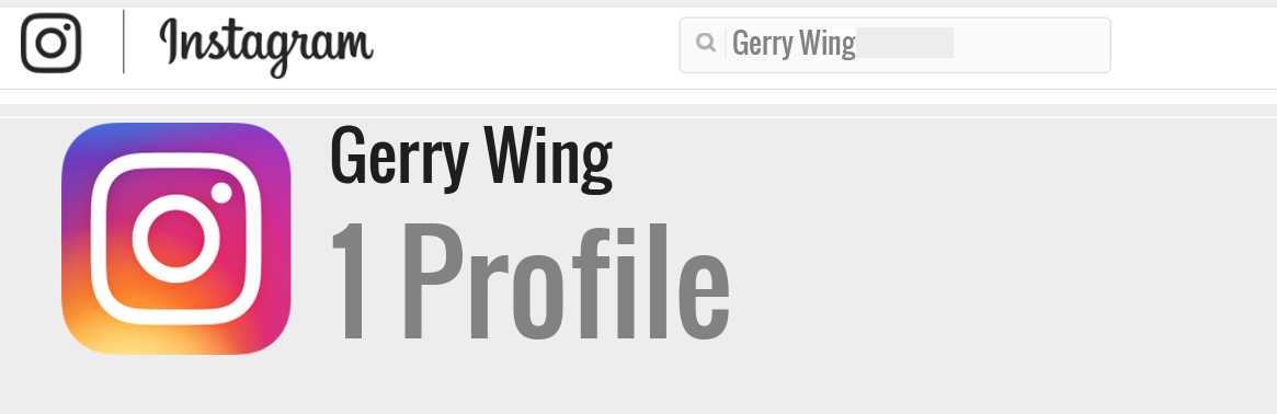 Gerry Wing instagram account