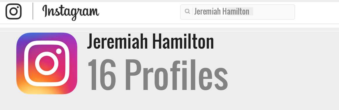 Jeremiah Hamilton instagram account