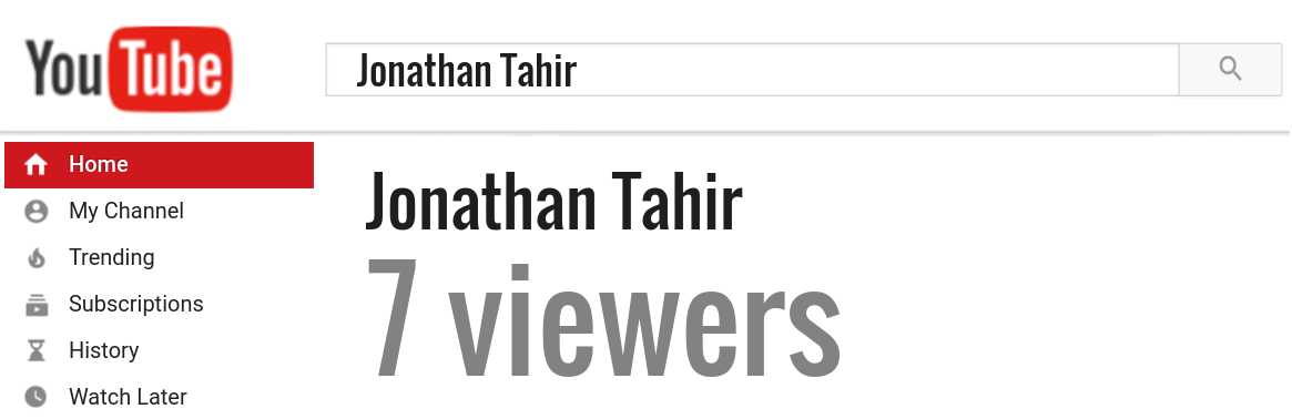 Jonathan Tahir youtube subscribers