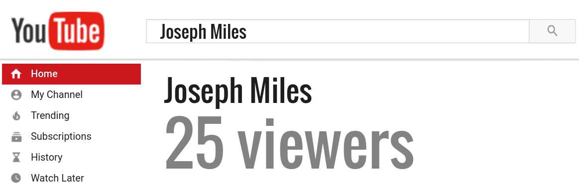 Joseph Miles youtube subscribers