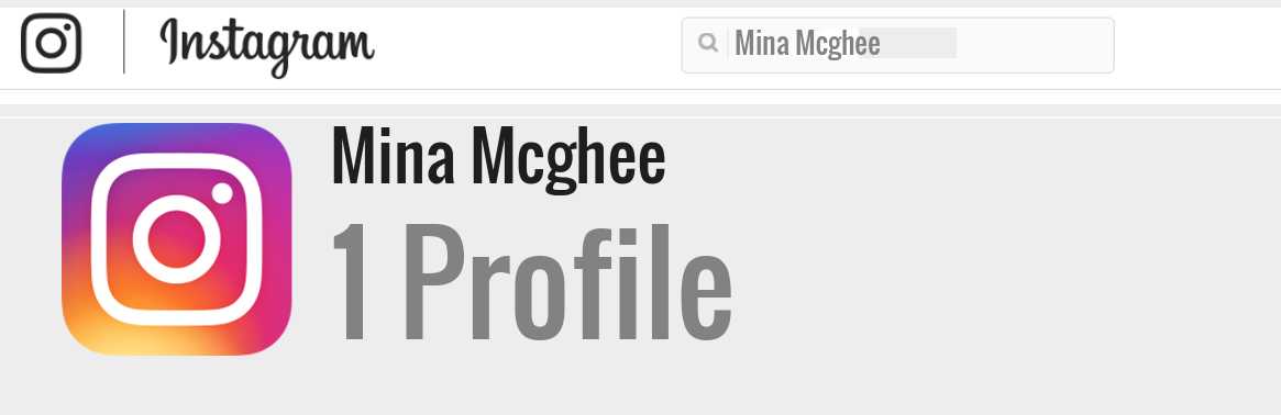 Mina Mcghee instagram account