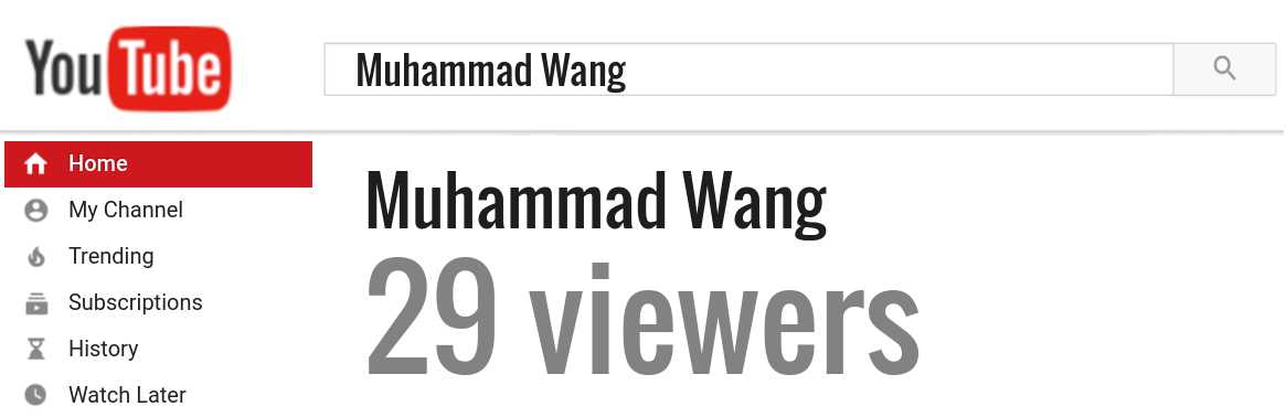 Muhammad Wang youtube subscribers