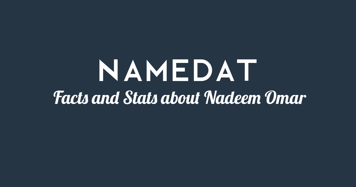 Nadeem Omar Background Data, Facts, Social Media, Net Worth and more!