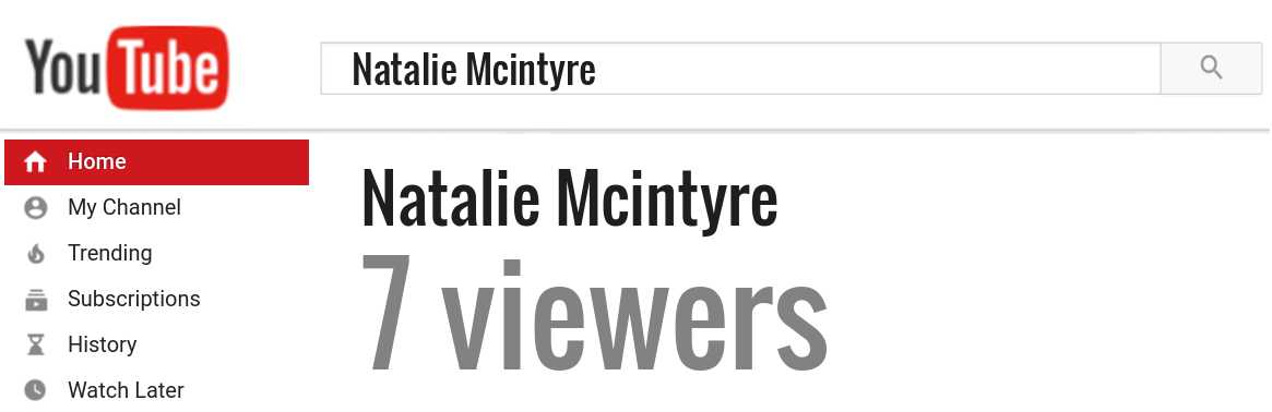 Natalie Mcintyre youtube subscribers