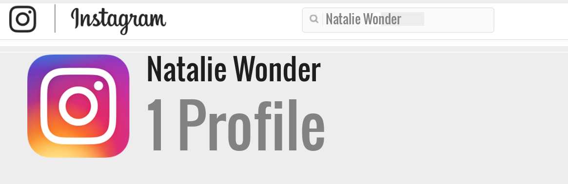 Natalie Wonder instagram account