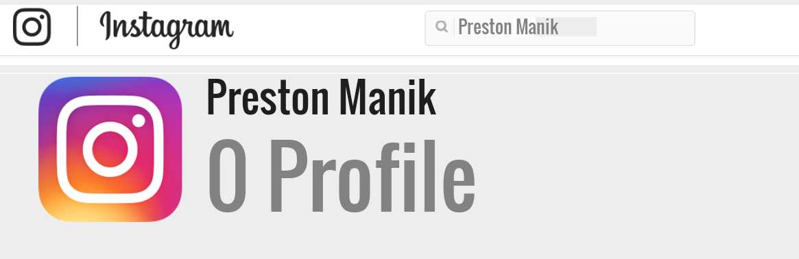 Preston Manik instagram account