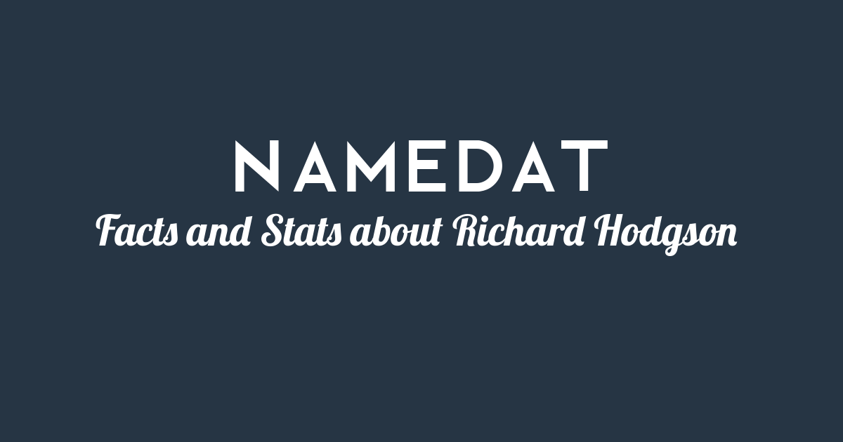 Richard Hodgson: Background Data, Facts, Social Media, Net Worth and more!