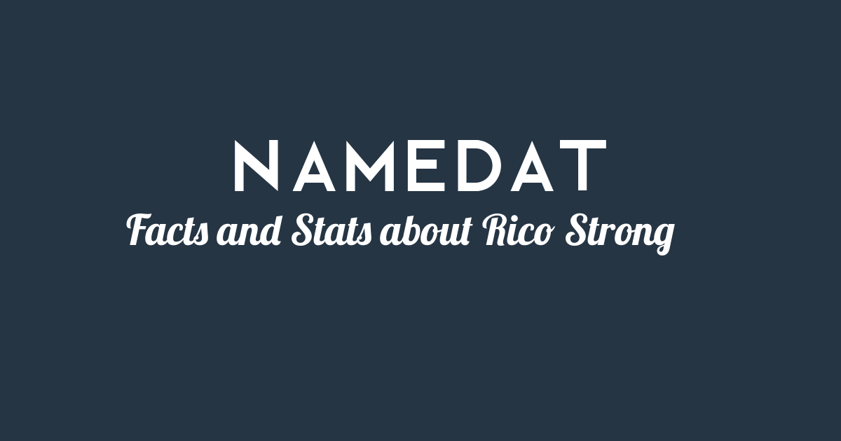 Rico Strong Background Data, Facts, Social Media, Net Worth and more!
