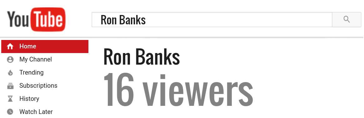 Ron Banks youtube subscribers