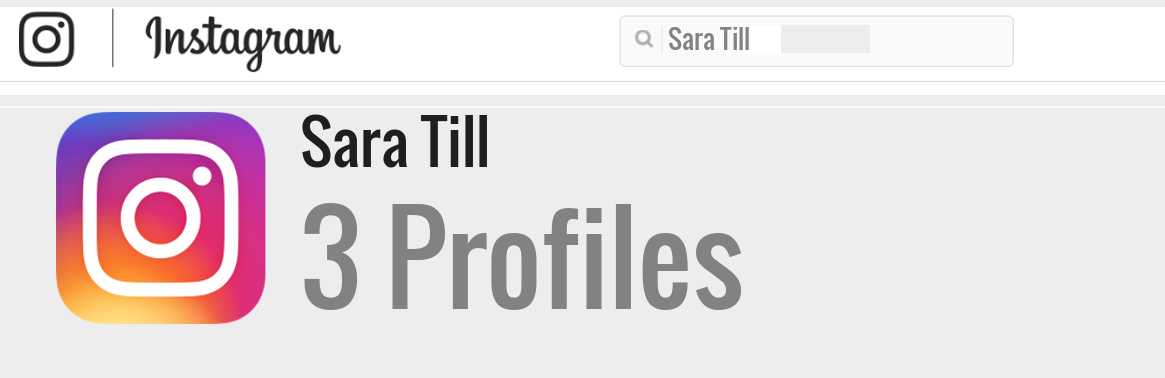 Sara Till instagram account