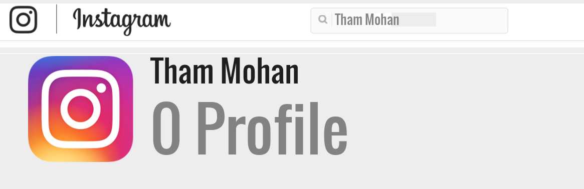 Tham Mohan instagram account