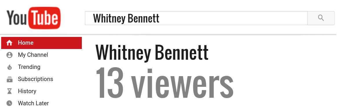 Whitney Bennett youtube subscribers