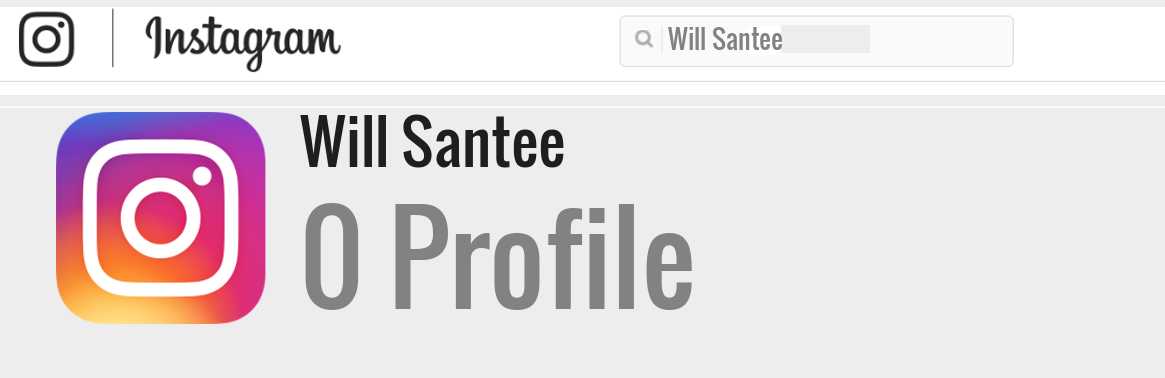 Will Santee instagram account